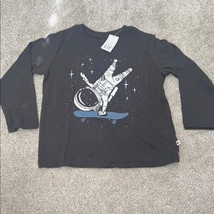 GAP Black Tee with Astronaut and Skateboard Design